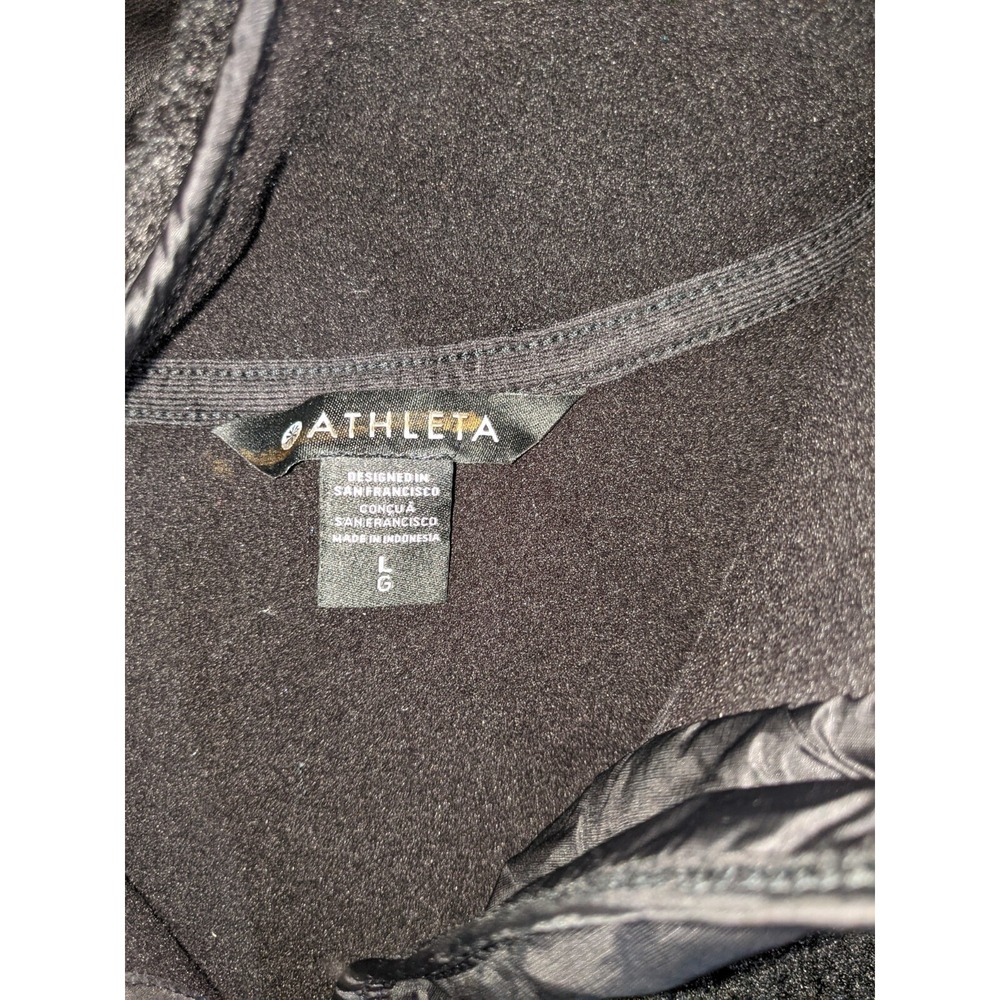 Athleta Cozy Sherpa Snap Sweatshirt Size Large Black - Picture 6 of 12